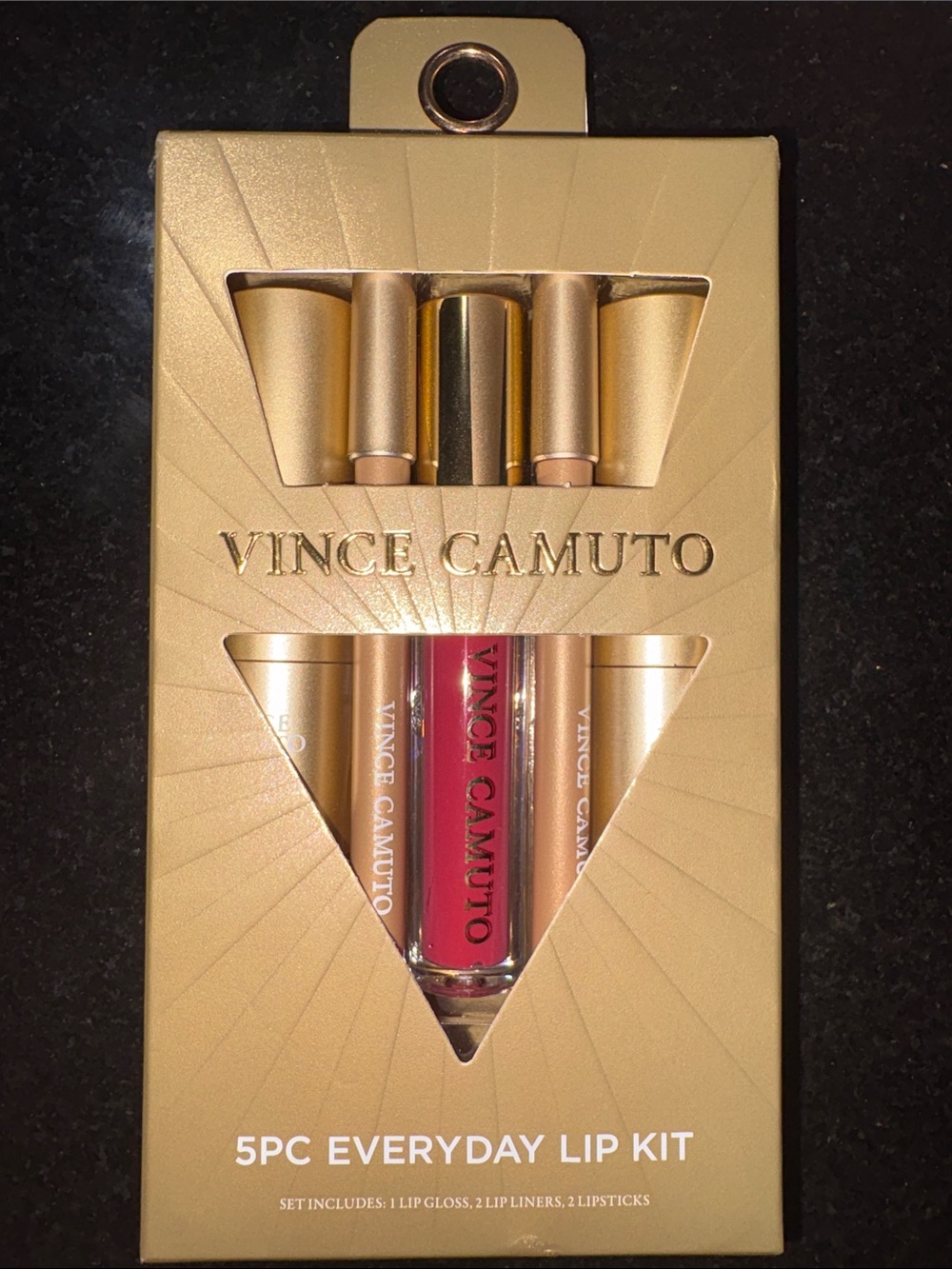 Vince Camuto Gold Everyday Lip Kit with Pink Gloss